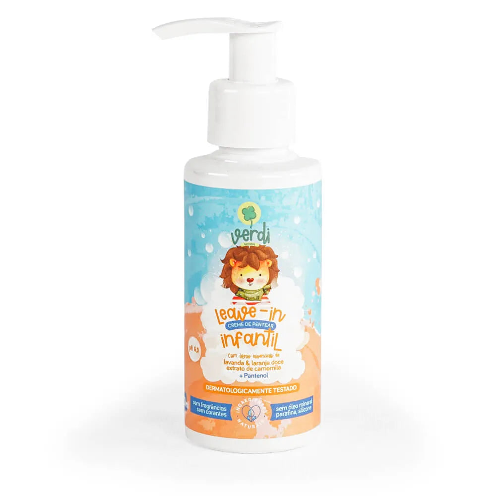 Leave In Creme de Pentear Infantil 100% Natural com Óleos essenciais de Lavanda e Laranja doce e Extrato de Camomila