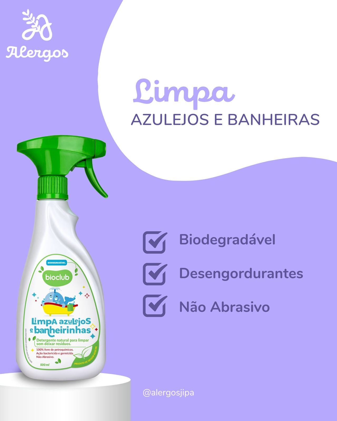 Higienizador de Azulejos e Banheirinhas - Limpa Azulejos e Banheirinhas Bioclub® 500ml