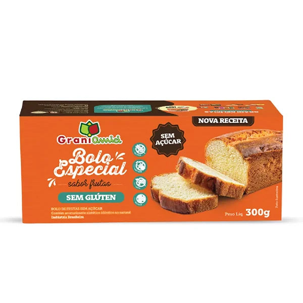 Bolo especial de frutas sem glúten