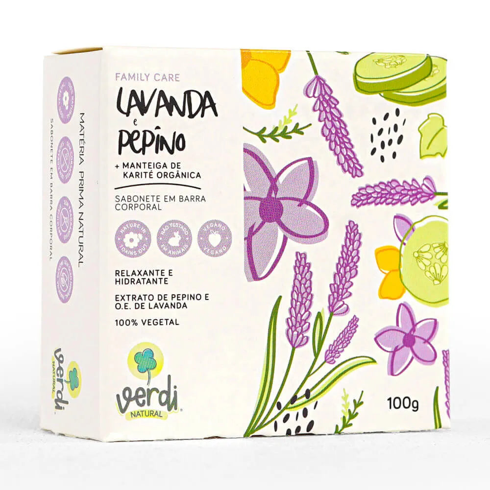 Sabonete Corporal Relaxante e Hidratante com Lavanda e Pepino