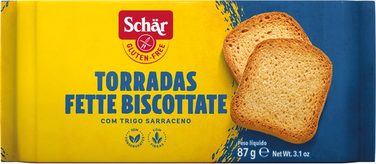 Torradas tradicionais sem glúten