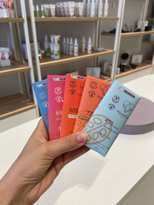 Chocolates sem leite, lactose e glúten 20g e 65g