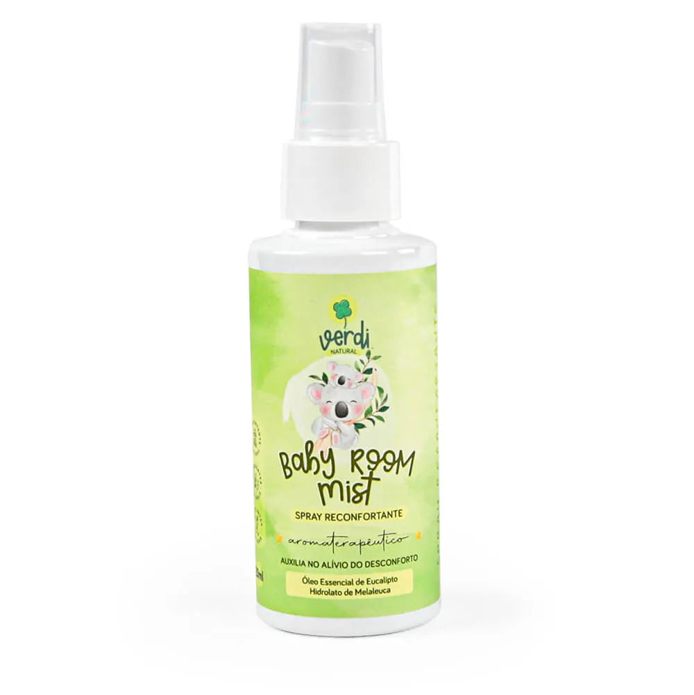 Baby Room Mist Spray Reconfortante Aromaterapêutico com Hidrolato de Melaleuca e Óleo Essencial de Eucalipto