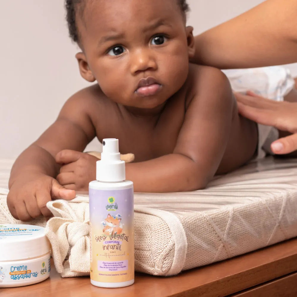 OLEO VEGETAL CORPORAL INFANTIL 100% NATURAL COM OLEO ESSENCIAL
