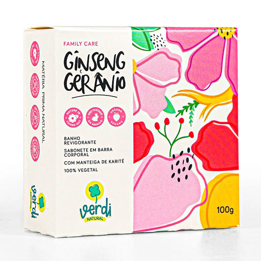 Sabonete Corporal Revigorante Ginseng e Gerânio com Manteiga de Karité - Family Care